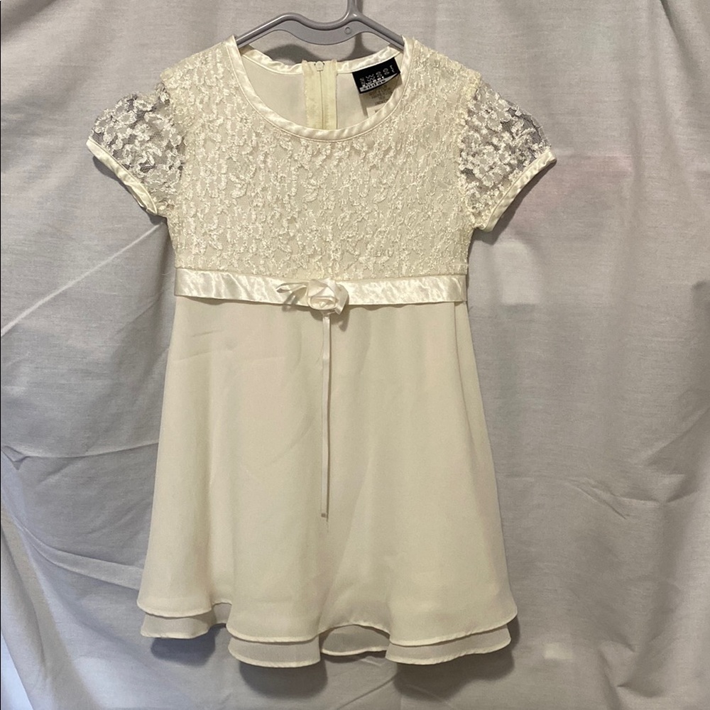 Cream Babydoll Dress with Peter Pan Collar for Prom